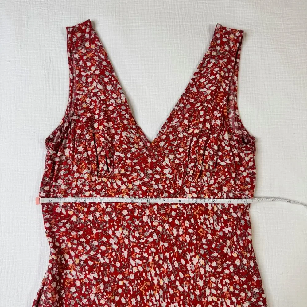 Rails Audrina Red White Ditsy Floral Midi Dress Women's Small Cottage Romantic - Picture 5 of 12